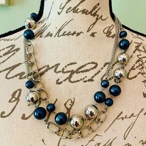 Elegant Blue and Silver Necklace